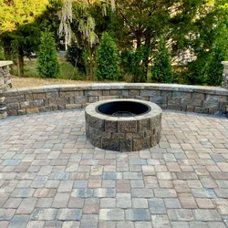 Stone patio installation